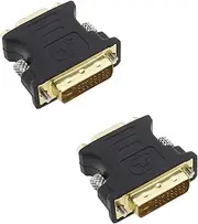 2pcs DVI to VGA Adapter DVI-I Male 24+5 Pin to VGA Female Gold Plated Converter for PC HDTV Monitor Television Projector Black