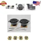 Compact Cast Iron Mini Hibachi Grill Set - Perfect for Indoor Smores Parties