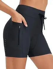 [baleaf] 5" Women's Cycling Shorts Drawstring Waistband Skinny Shorts with Pocket