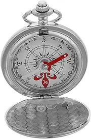 [Happyyami] Vintage Pocket Watch Compass Portable Navigation Tool Night Light Zinc Alloy Design for Hiking Camping and Outdoor Adventures for Men and Women