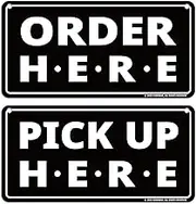 Order Here Pick Up Here Sign (Black)