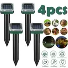 4 PCS Pest Rodent Repeller Solar Power Ultrasonic Snake Mole Rat Ma Q9F9