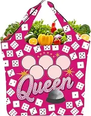 AKTAP B-co Game Lover Gifts B-co Queen Foldable Reusable Grocery Bags Night Game Player Gift Casino Gambling Shopping Totes