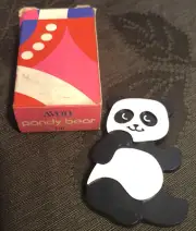 New in Box Vintage 1973 Avon Panda Pandy Bear Pin Brooch 2.5” Tall