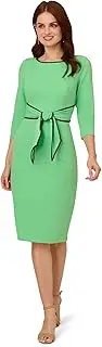 [Adrianna Papell] Women's Tipped Crepe Tie Dress