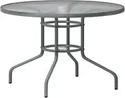 ALFORDSON Outdoor Patio Bistro Table UV-Resistant R90x70cm, Round Coffee Table with Metal Frame for Lounge Conversation Set Furniture, Dining Desk for Outdoor Chairs, Grey