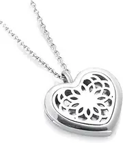 BIAIHQIE Flower/Essential Oils Stainless Steel Perfume Diffuser Locket Necklace