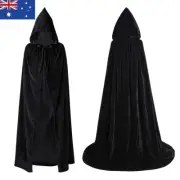 Adult Kids Hooded Robe Cloak Cape Party Halloween Vampire Wizard Cosplay Costume