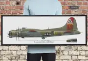 B-17G Flying Fortress - Little Patches-Framed Panoramic Print 36" x 12" by Craig