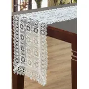 Flora Lace Table Runner 40 x 135 cm or 40 x 180 cm (White, Burgundy)