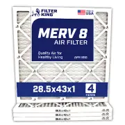 Filter King 28.5x43x1 Air Filter 4-PACK MERV 8 Actual Size 28.5 x 43 x .75"