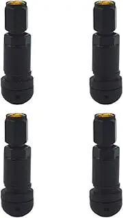 4Pcs Bolt in Tire Valve Stem Cap Aluminum Alloy Professional Replacing Tubeless Wheel Valve Stem with Dust Cap, Black