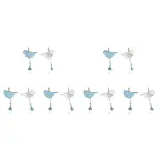6PK LVD Bird Indigenous Home/Office Hanging Display Ornament Decor 12x8cm Aqua