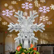Christmas Tree Topper, 3D Snowflake Projection Lighted Tree Topper Christmas De