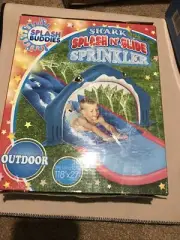 New Splash Buddies Blue Shark Slip n Slide sprinkler