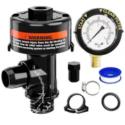 98209800 Pool Filter Pressure Gauge, Manual Bleed Valve Release Valve for Pool and Spa Filters 98209803 Black