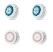 2 Deep Pore + 2 Radiance Brush Head Replacements Fits Clarisonic Mia 1,2,3,pro