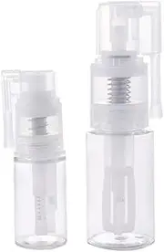 Leadigol 2Pcs Portable Powder Spray Bottle, Clear Plastic Makeup Bottle Spray Bottle, Empty Spray Bottle for Hair Salon Home Makeup Tool