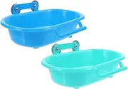 Milisten 2pcs Parrot Plastic Bath Box for Cage Bird Bath Parakeet Habitat Small Pet Bird Bathing Tub