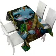 Hindu Goddess Saraswati Playing Veena Tablecloth