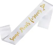 Happium Same P***** Forever Satin Sash for Decoration Party Gold on White, Bachelorette Party Decorations, Bride to Be Parties