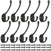 10 Pieces Vintage Wardrobe Hooks, Hooks Metal Hook Coat Hooks With 25pcs Screws (ruipei)