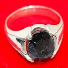 Black Sapphire Men's Ring, 925 Silver Engagement-Promise Ring for Me -Size 10
