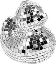 Mobestech Duck Disco Ball Mirror Ornament Reflective Duck Shaped Decoration for Unique Home Decor for Birthdays Weddings and Holiday Celebrations