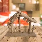 Christmas Decorations Manger Tabletop Ornament Rustic Collectable Easily