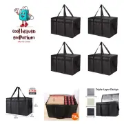 4-Pack Insulated Food Delivery Bag, XXX-Large Meal Grocery Tote Insulation Ba...