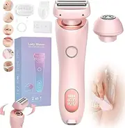Proustore Razor, The Glide Pro 2 in 1 Bikini Electric Shaver Razors, Waterproof Wet/Dry Women's Razor, Glide Pro Shaver with Removable Head for Leg Arm Underarm Bikini Area (Pink)