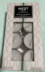 Nest White Tea & Rosemary Alfresco Tea Light Luxury Refill Set of 16 New