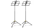 2PK Hercules 2 Section EZ-Glide Foldable Tripod Stand Holder for Music Sheet BLK