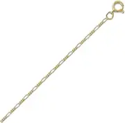 [JewelryWeb] 14/20 Gold Filled Figaro Chain Necklace 1.5mm Wide With Spring-Ring Closure Chain-Necklace for Women and Men