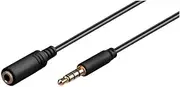 Goobay 62480 3m Slim 4-Pin 3.5mm AUX Headphone & Audio Extension Cable - Durable CU Design