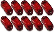 TooToo 10X CLEARANCE LIGHT LED SIDE MARKER AMBER RED WHITE TRAILER TRUCK CARAVAN 12-24V (Red)