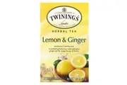 Twinings, Herbal Tea, Lemon & Ginger, Caffeine Free, 20 Tea Bags, 1.06 oz (30 g)