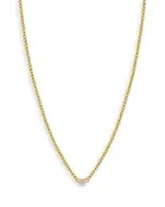 Zoe Chicco 14K Yellow Gold Bezel Diamonds Curb Chain Pendant Necklace, 14-16