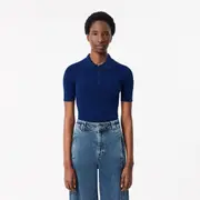 Zip Neck Rib Knit Polo