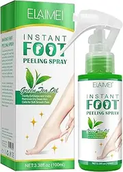 Foot Peeling Spray Oil ，Foot Exfoliating Spray, Pedicure Dead Skin Exfoliator for Cracked Rough Heels, Dry Toe Skin & Calluses, Quicky Remove Dead Skin (Green Tea)