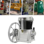 2HP Two-Cylinder Air Compressor Pump Motor Head Piston Cylinder 1.5KW 200L