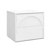Aurora 2 Drawer Arch Bedside Table in White Oak