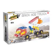 129pc Construct IT DIY Back Hoe Truck Toy w/ Tools STEM Assembly Kit Kids 8y+