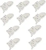 [jojofuny] Creative Stainless Steel Cat Pendants Handmade DIY Cat Accessories for Bracelets and Necklaces Unique Decor