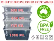 NEW Australia Made BPA Free Take Away Containers + Lids 500ml 650ml 750ml 1000ml