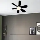 AU Ceiling Fan LED Lamp E27 Socket Fan Light Large Remote with Extender (Black)