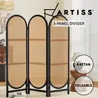 Artiss 3 Panel Room Divider Screen Partition Privacy Foldable Stand Rattan Brown