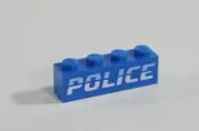 LEGO® Blue Plate 1 x 4 "POLICE" Pattern [20 Pieces] ID 3010
