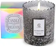 Scented Candle in Elegant Glass Box, 7 Oz/ 200g - 100% Natural Soy, 30-Hour Burn Time - Perfect Home Fragrance, Thoughtful Gifts for Women and Men (Black Truffle)
