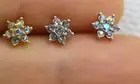 Flower Cluster Ball AB CZ Gem Helix Cartilage Labret Bar Stud Earring Piercing